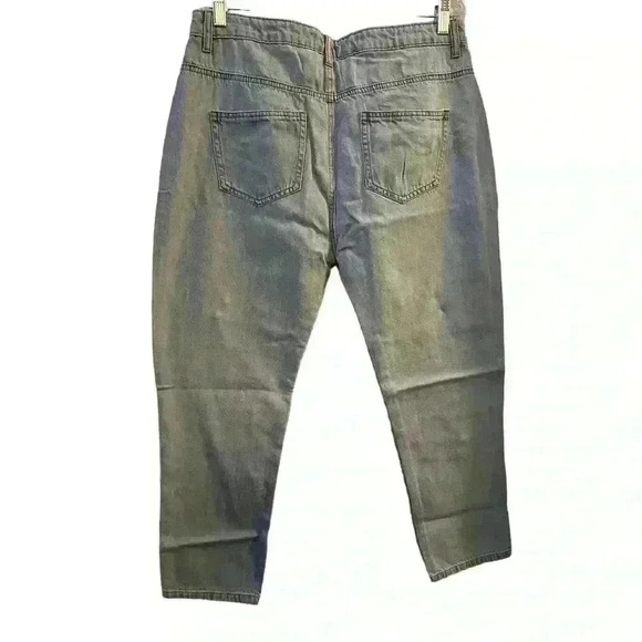 Daisy Street Women's XL High-Waisted Straight Jeans Light Blue Denim - Picture 6 of 8